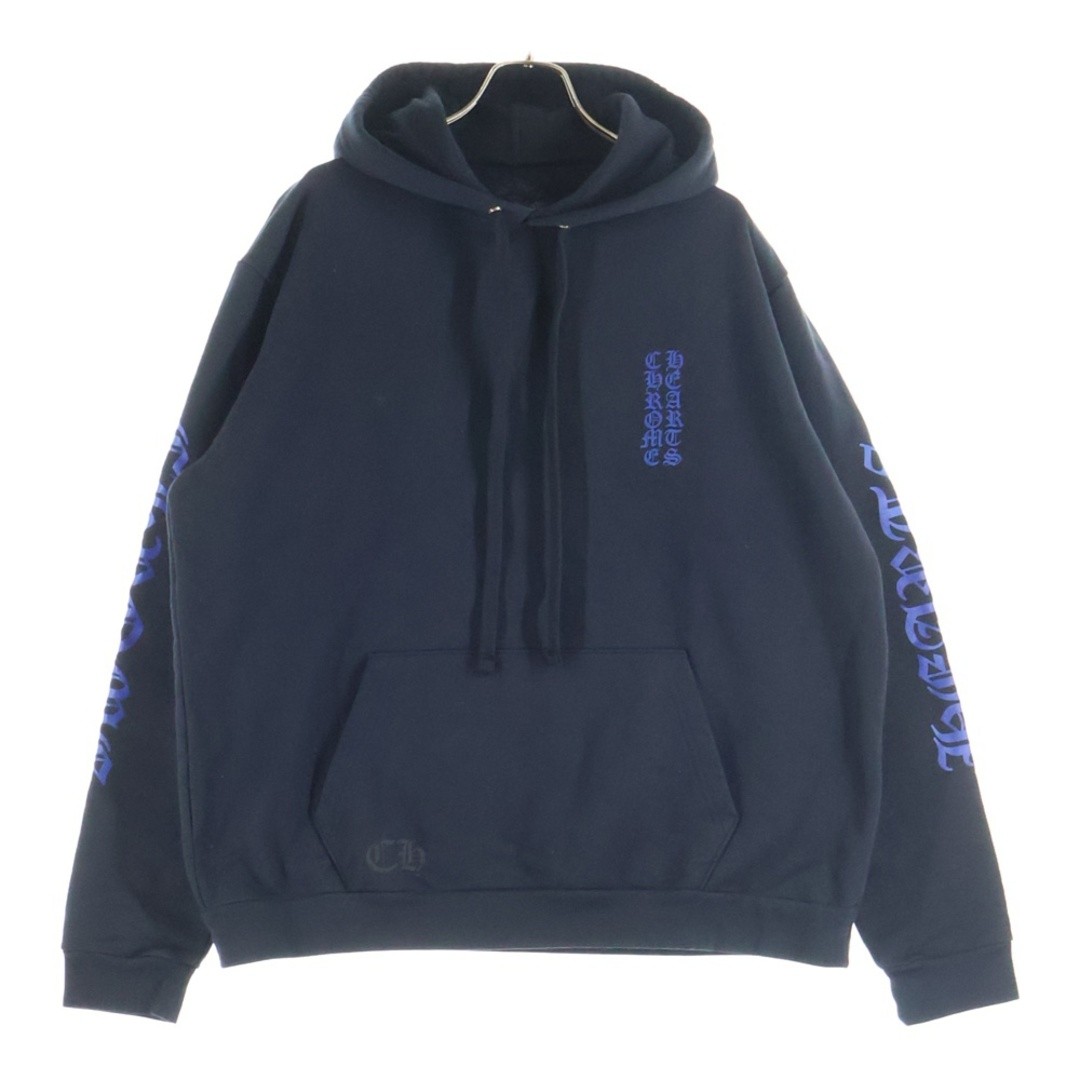 CHROME HEARTS SWTSHRT PLVR Arm Logo Print Sweat Pullover Hoodie Black blue Used