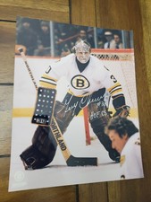 Gerry Cheevers Signed Autographed 8x10 Photo NHL Boston Bruins Legend HOF