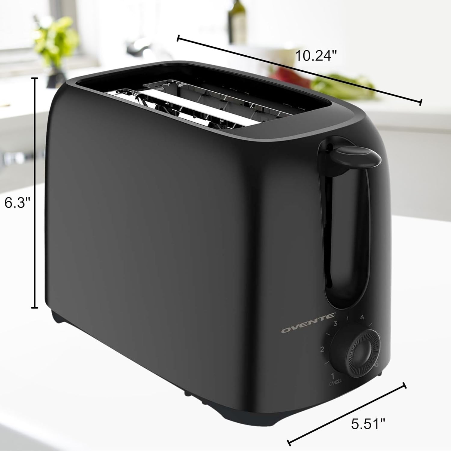 Ovente Classic Electric Toaster - 700W, 6 Settings, Perfect for Bread & Waffles
