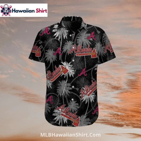Black Palm Fireworks Atlanta Baseball Aloha Hawaiian Shirt For Fans