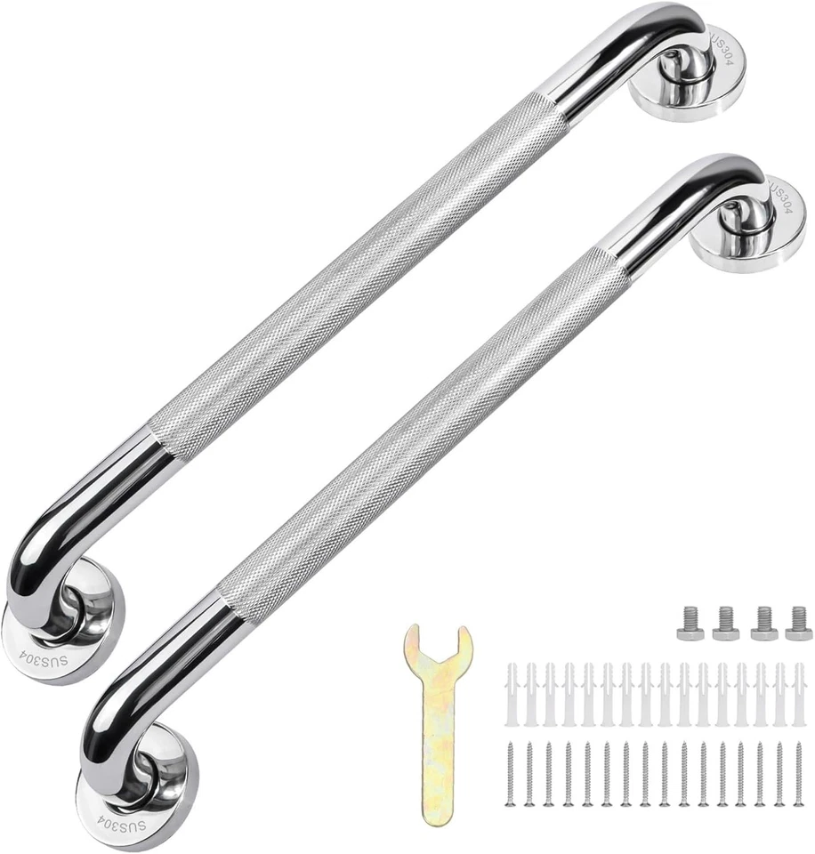 Badezimmer Haltegriffe 50 cm Edelstahl verchromt rutschfest 2 Stück - Bild 3 von 4