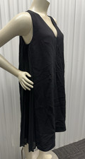 Lafayette 148 Sz 4 Little Black Dress LBD Side pleats V-neck sleeveless