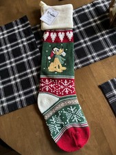 NWT-Pottery Barn Kids Disney PLUTO Fair Isle Christmas Stocking-NO MONO