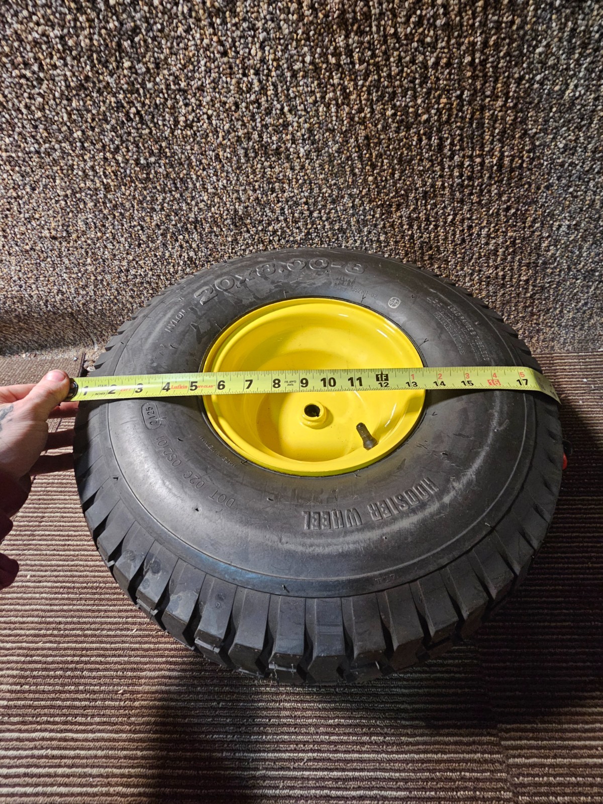 (QTY 1) Hoosier Wheel & Tire 20x8.00-8 Lawn & Garden Tubeless 4PR Load B