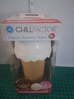 Chill Factor Ice Cream Maker With Cone, Lid & Spoon,1 Set, 5 + Years * See Pics.