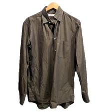 Luciano Barbera Brown Striped Men's Button Down Shirt Size Large