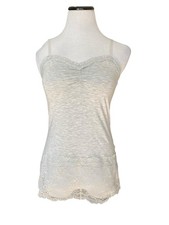 White House Black Market Womens Lace Trim Cami Tank Top Size S Y2K Office Siren