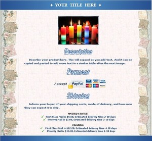 AUCTION TEMPLATE Parchment Design - FREE Email Shipping