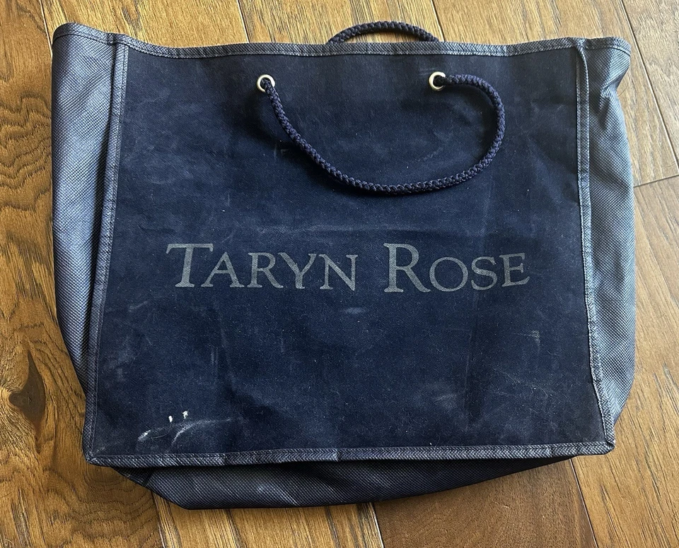 Taryn Rose Navy Blue Velvet Tote Bag - Image 3 of 3