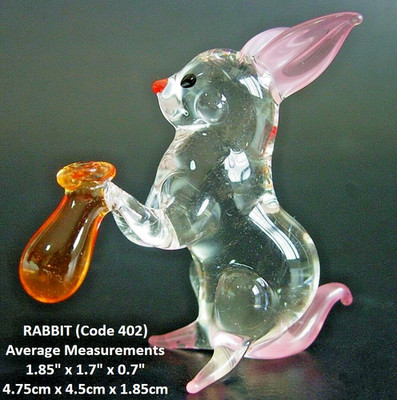 Miniatur mundgeblasenes Glas HASE HASE Deko Glas Sammlerstück Tierfigur