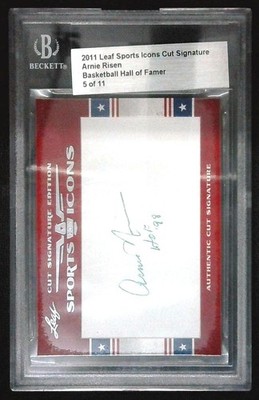2011 Leaf Sports Icons Cut Signatures 5/11 Arnie Risen Cut Signature Auto