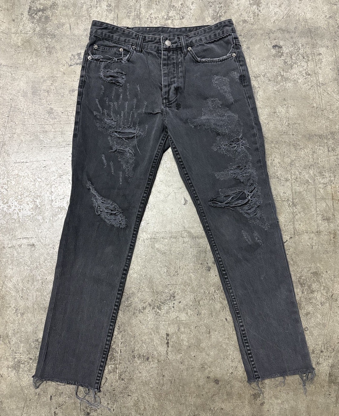 Ksubi Men's Denim Distressed Jeans Size 31 Black Faded Niagamas