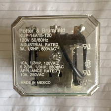 Potter  Brumfield KUP-14A15-120 Plug-In Relay 120V AC 4PDT Push-to-Test
