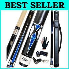 2-Piece Pool Cue Stick  Hard Case, 13mm Tip, 58"