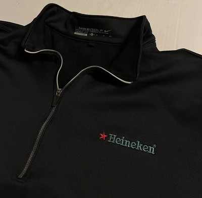 Nike Golf Heineken Beer Logo 1/4 Zip Therma Fit Pullover Fleece Jacket XL Black 