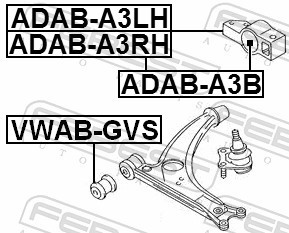 ADAB-A3LH FEBEST Lagerung, Lenker für AUDI,SEAT - Bild 2 von 2