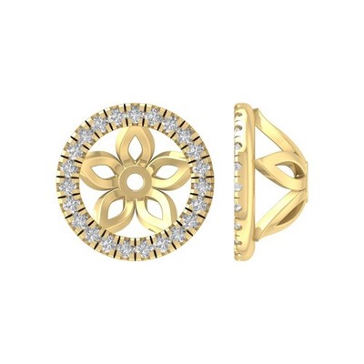 10 kt Gelbgold 0,2 kt im Labor gezüchteter Diamant Jacke Ohrstecker Urlaubsgeschenk