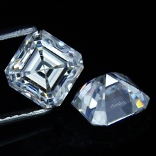 Natural Certified DE Color VVS1 Excellent Cut 6.50 MM Asscher Pair White Diamond