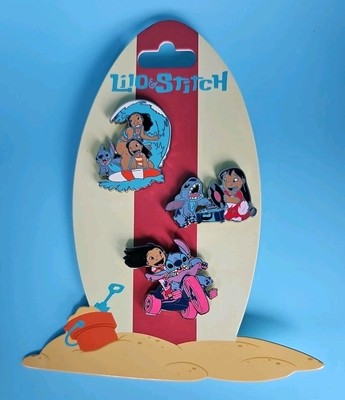 Set of 3 Disney Lilo & Stitch Nami Beach Strand Pin Anstecknadel Set 