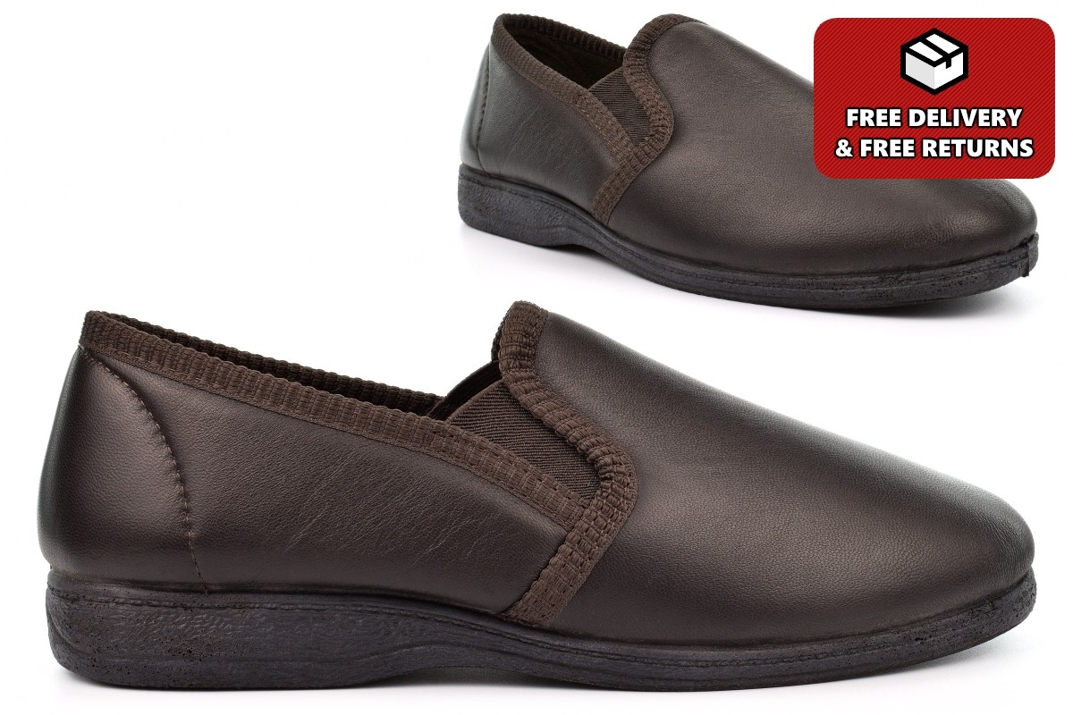 SAOLA Pantofole da uomo in pelle moquette taglia 12 taglia 6 ciabatte da ragazzo suola gomma