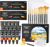 Shuttle Art 48 Teiliges Acrylfarben Set, 30 Acryl Farben In Tuben(Je 36Ml) Mit 1