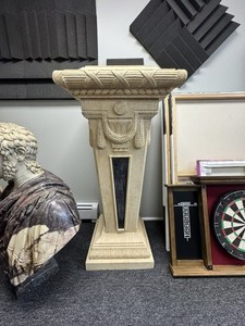 Monumental 48” Marble Pedestal / Plinth – Neoclassical Display Stand