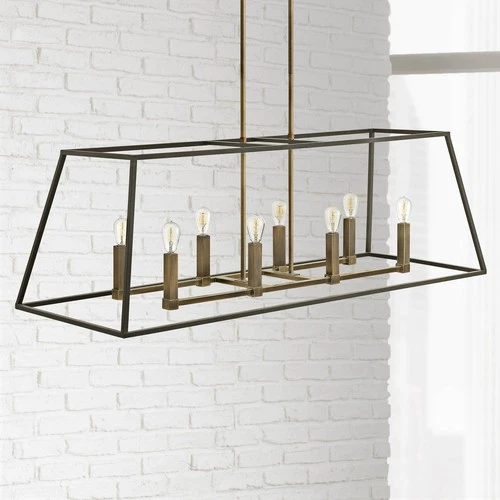 Hinkley Fulton 48" Bronze Linear Geometric Kitchen Island Chandelier - Picture 1 of 7