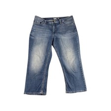 Lee Regular Fit Capri Jeans Women's Size 14 Medium Blue Wash Cropped Denim