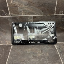 Mercedes Amg License Plate Frame Black Chrome Metal Euro Style Car Tag Holder