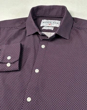 Mizzen + Main Leeward Small Trim Fit Long Sleeve Button Up Shirt Red/Blue Dots