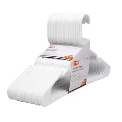 HDX White Plastic Hangers (20-Pack)