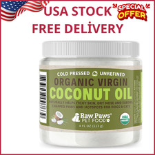 Virgin Organic Coconut Oil for Dogs  Cats, 4-oz - Treatment for Itchy Skin, Dry