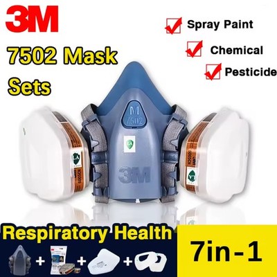 3M 7502 7 in 1 Halbmaske Silikon Gr. M Maske FFP Wiederverwendbar o. Filter 6001