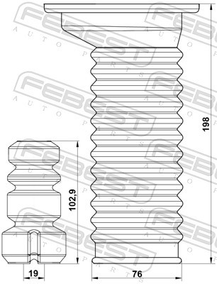 FEBEST-OE TSHB-NLP10F-KIT.OE Dust Cover Kit, shock absorber for TOYOTA