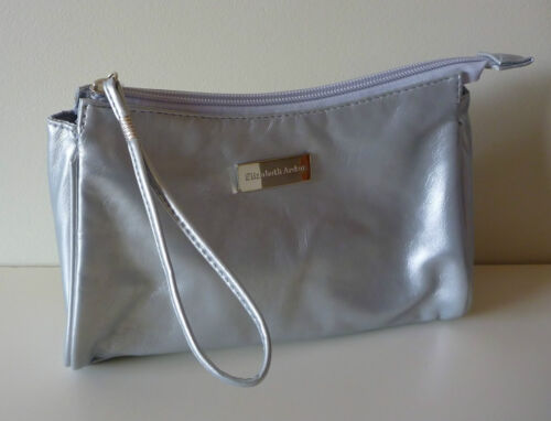 Elizabeth Arden Silver Faux Leather Makeup Cosmetics Bag, Brand NEW!! - Picture 1 of 5