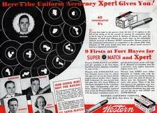 1939 Western Ammo Xpert & Super Match Bullets Original Print Ad