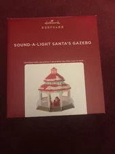 2020 Hallmark Sound-A-Light Santa's Gazebo Tabletop Decoration NIB
