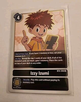 Izzy Izumi - BT4-096 - NM - Digimon TCG