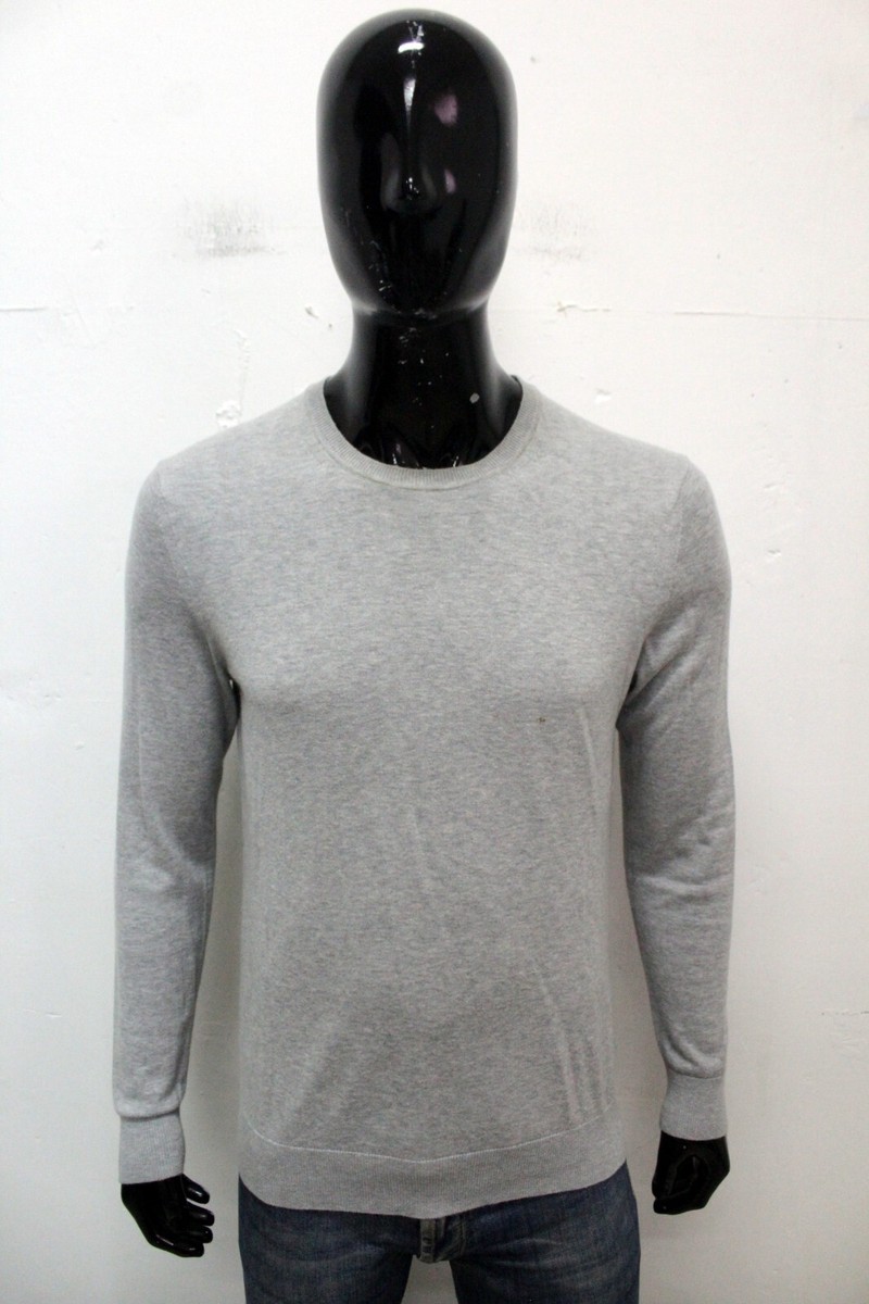 Burberry London Maglione Uomo Taglia M Sweater Grigio In Cashmere
