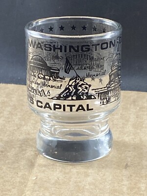 National Capital Washington D.C. Round Shot Glass, COMBINED SHIP $1 PER MULTIPLE