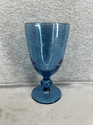 One Blue Duratuff Goblet Footed Ice Cream Glass 7'' Tall