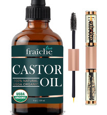 Aceite de ricino certificado por USDA org nico, 100 puro, prensado en fr o 4 oz