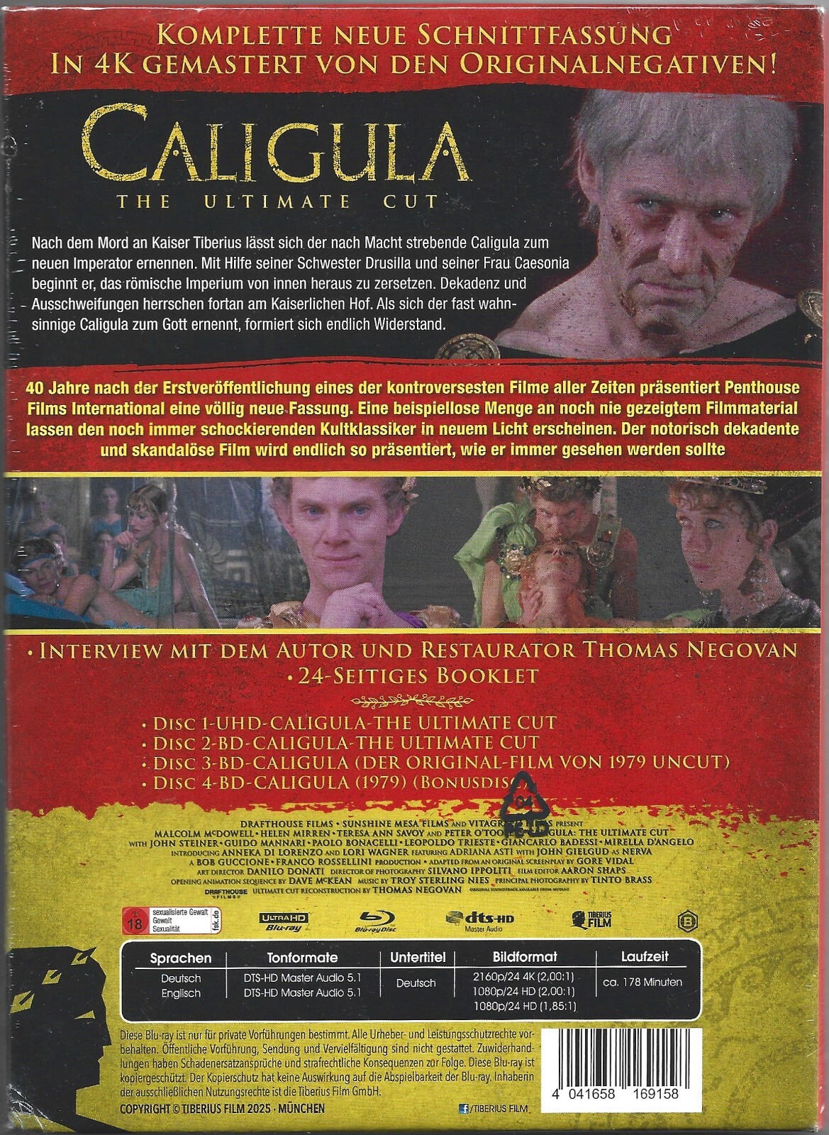 Caligula: Aufstieg und Fall eines Tyrannen (The Ultimate Cut) – 4K Mediabook (UHD + Blu-ray Disc)