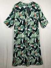 Rachel Zoe Tropical Kimono Duster One Size Palm Print Beach Cover Up Resort NWT