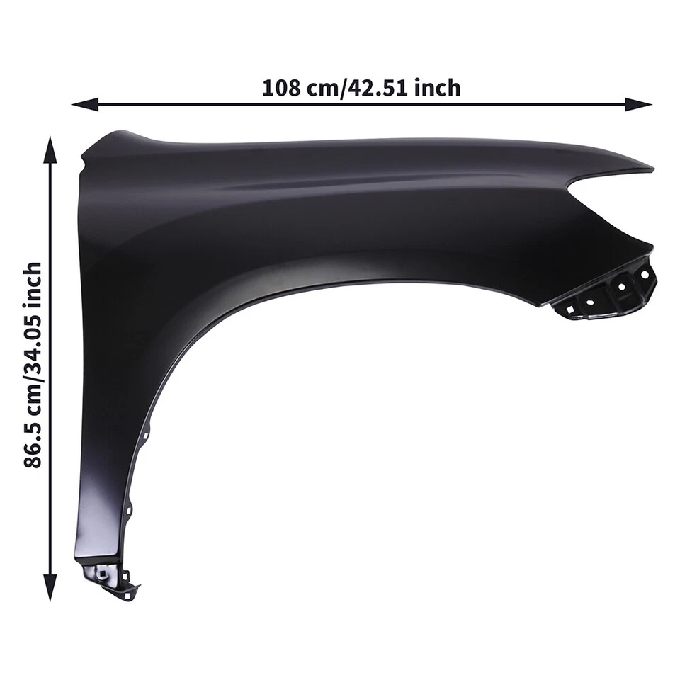 Fender For 2008 2009 2010 Toyota Highlander Front Passenger Side Primed Steel Foto 2 de 4