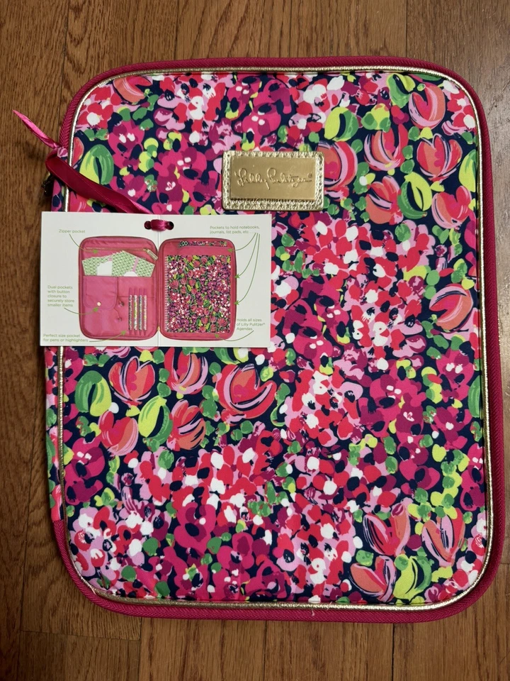Lily Pulitzer Notebook Agenda Folio Laptop Tablet Organizer Wild Confetti NWT - Image 3 of 3