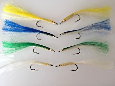 Mouches De Pêche En Mer Bestcity, Imitation Anguilles De Sable, Tailles 2 Et 2/0, Paquet De 8