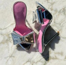 Women's Summer Bowknot High Heel Slippers Fashion Shoes Party Peep Toe Stiletto