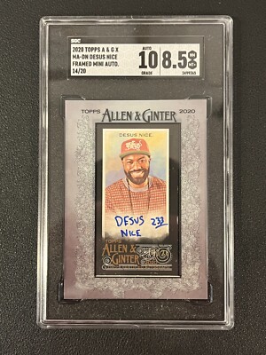 Desus Nice 2020 Topps Allen & Ginter X Framed Mini Auto /20 SGC 10/8.5