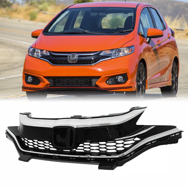 Fits For Honda Fit EX Hatchback 2018-2020 Chrome Upper Grille Bumper Gloss Black Foto 2 de 4